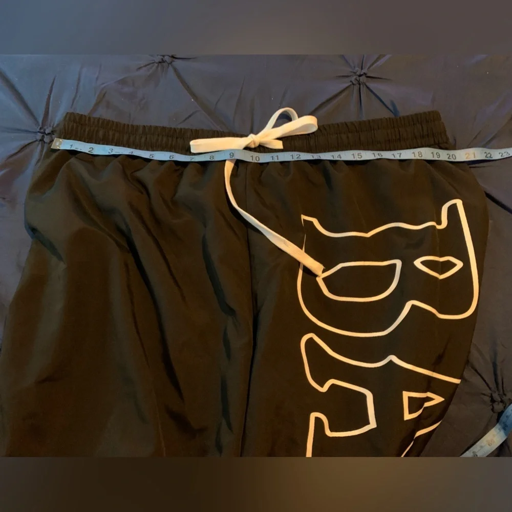 SHEIN 4X Black and White BADDIE wide leg Joggers with Adjustable Waistband - Picture 5 of 6